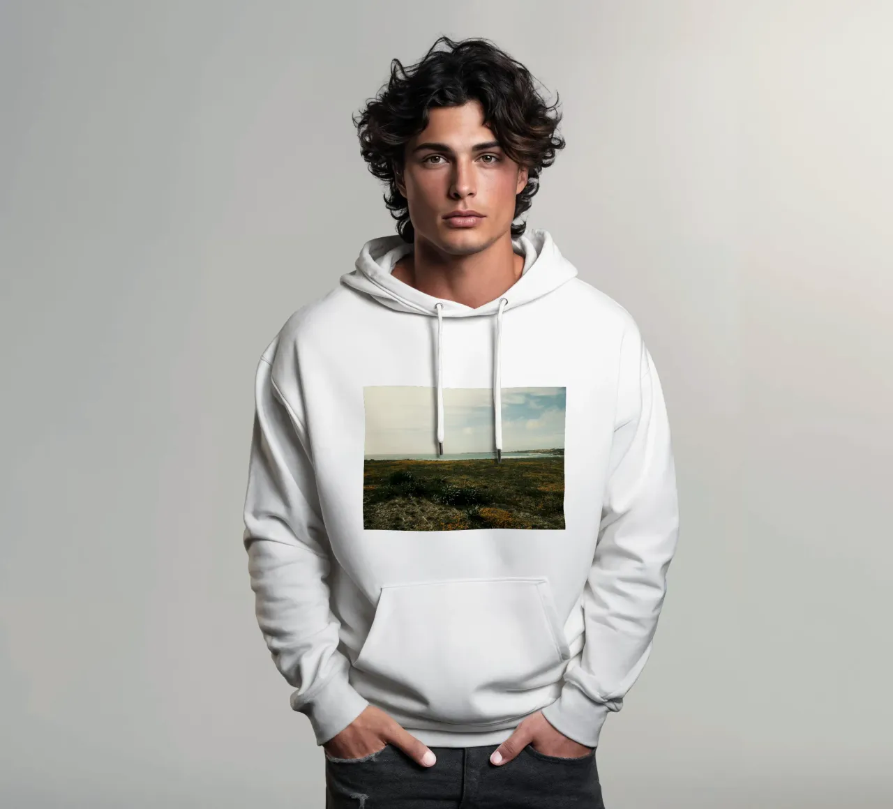 Golden Fields felpa con cappuccio da FujiPrints