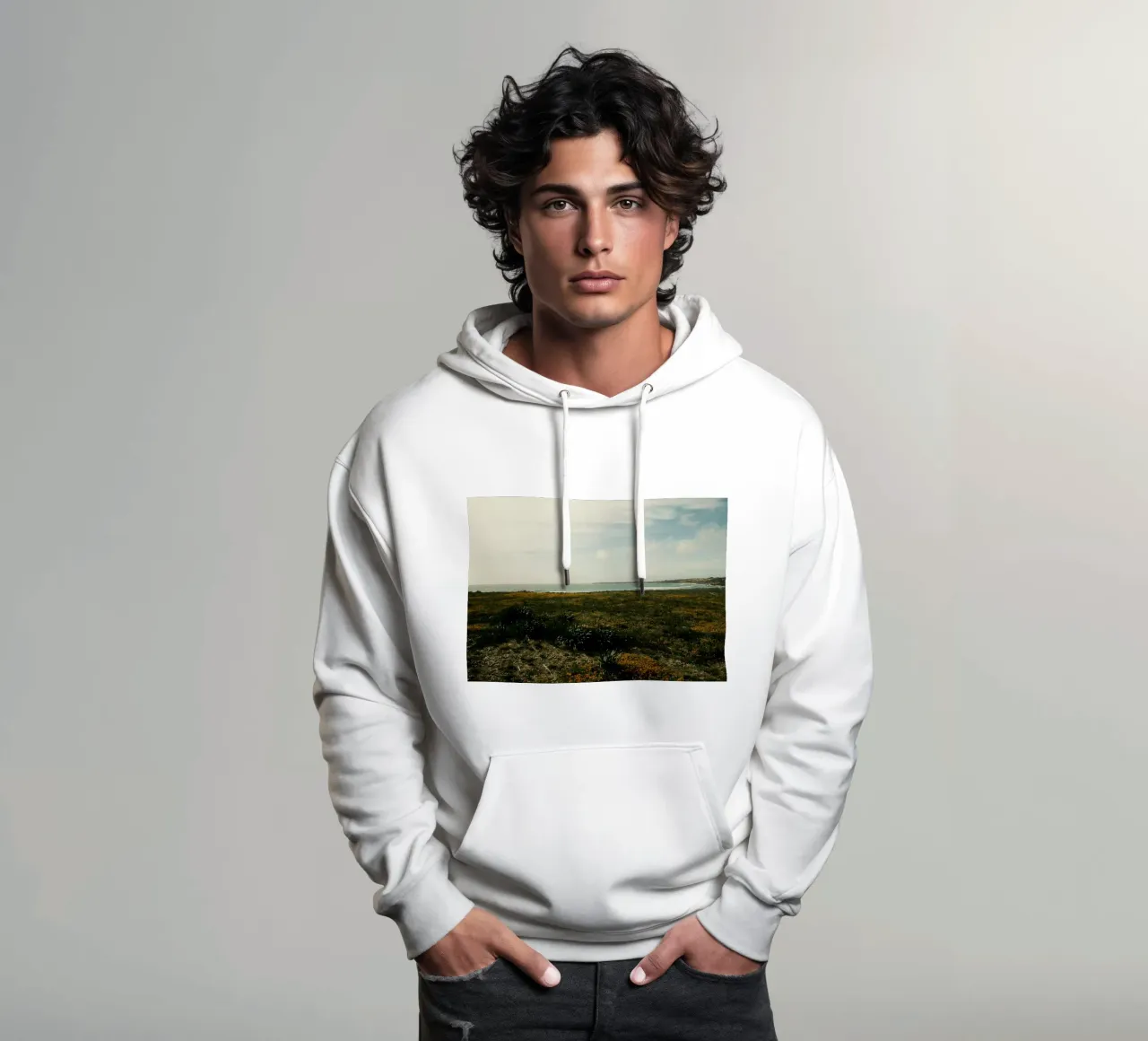 Golden Fields felpa con cappuccio da FujiPrints