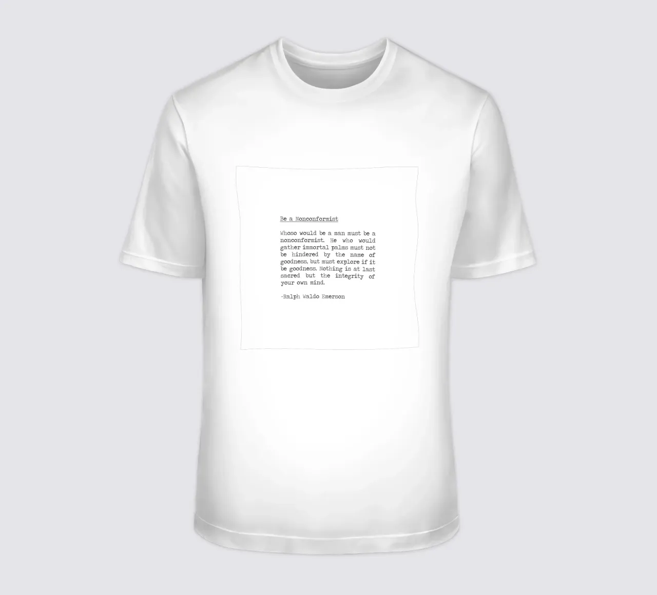 Wees een non-conformist integriteit is heilig, Ralph Waldo Emerson t-shirt van Summer Soul Co. - Quotes