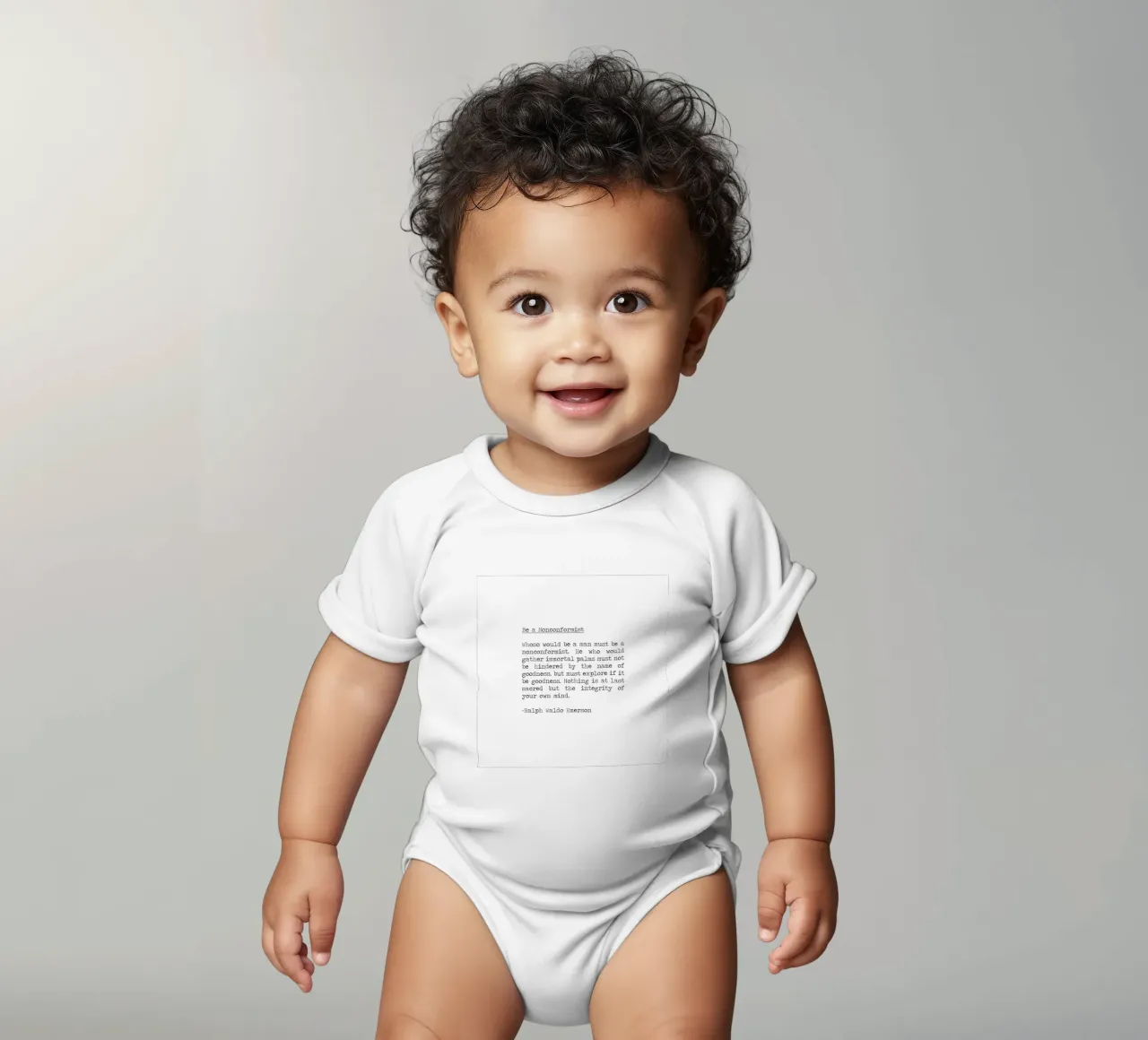 Wees een non-conformist integriteit is heilig, Ralph Waldo Emerson babyrompertje korte mouwen van Summer Soul Co. - Quotes