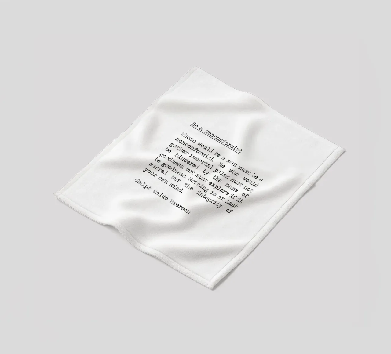 Wees een non-conformist integriteit is heilig, Ralph Waldo Emerson fleecedeken van Summer Soul Co. - Quotes
