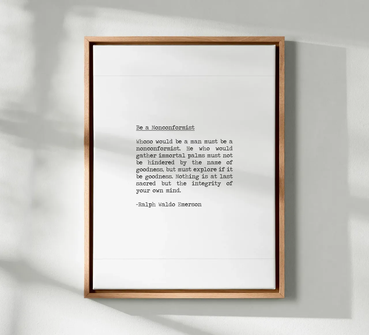 Wees een non-conformist integriteit is heilig, Ralph Waldo Emerson canvas van Summer Soul Co. - Quotes