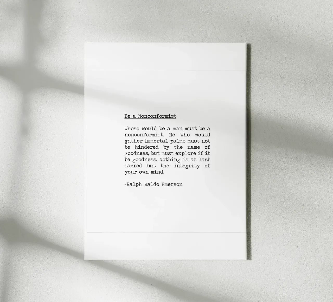 Wees een non-conformist integriteit is heilig, Ralph Waldo Emerson canvas van Summer Soul Co. - Quotes