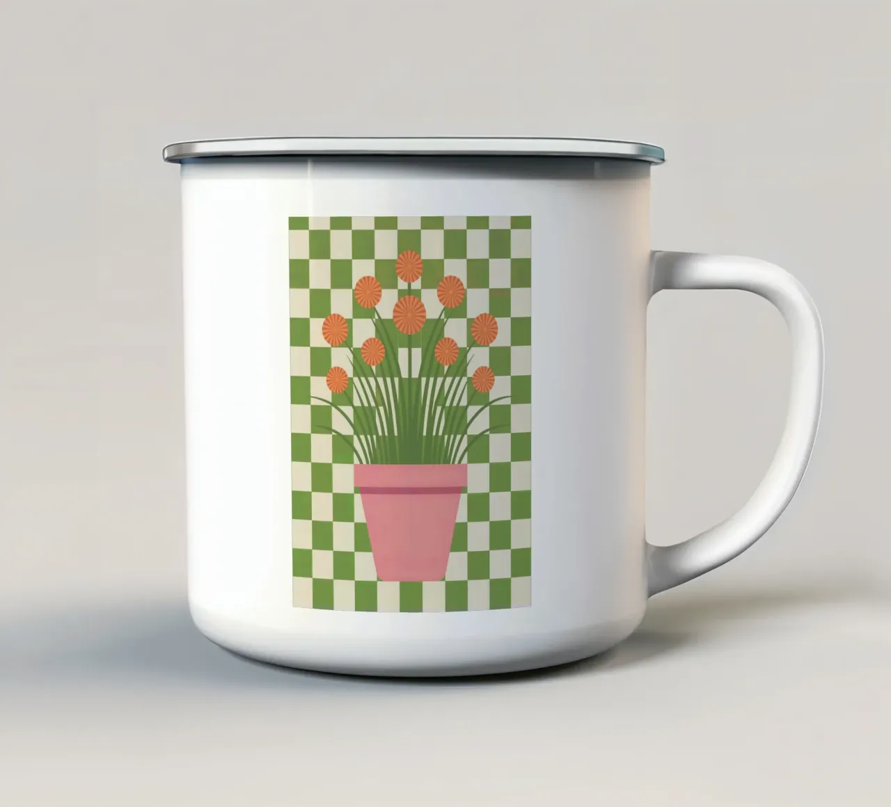 Fiori in vaso tazza in smalto da logic