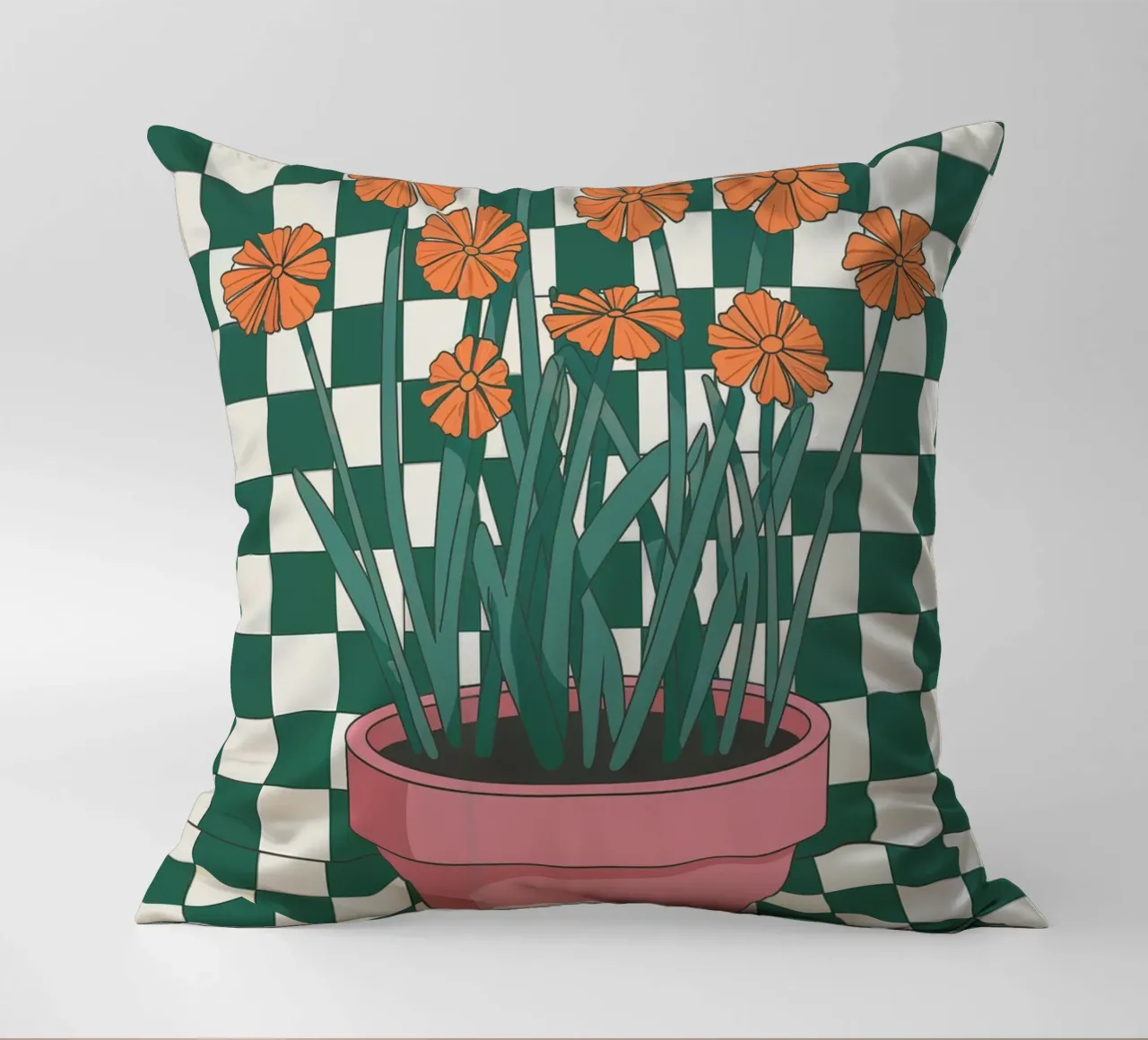 Fiore in vaso cuscino da logic