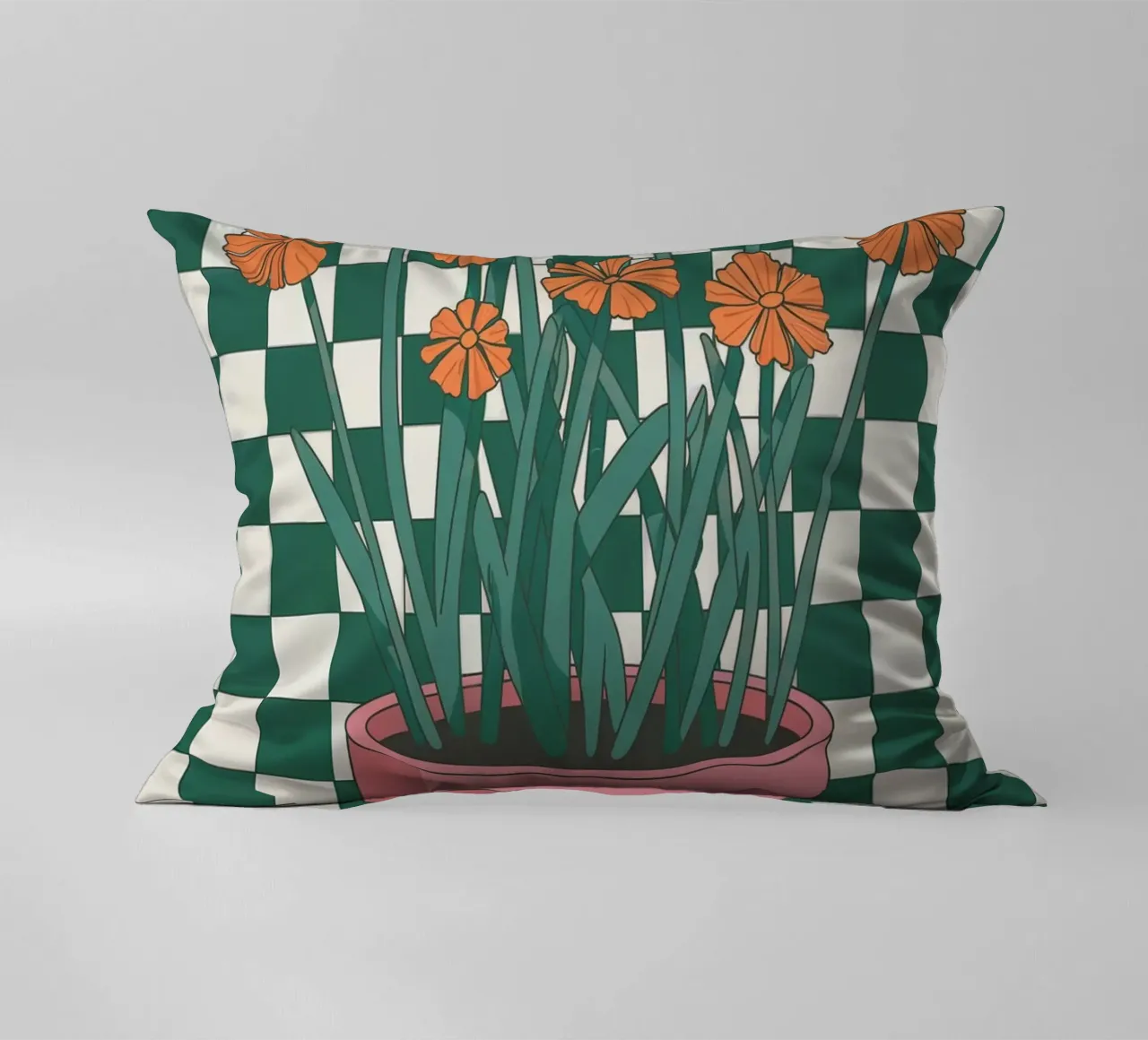Fiore in vaso cuscino da logic