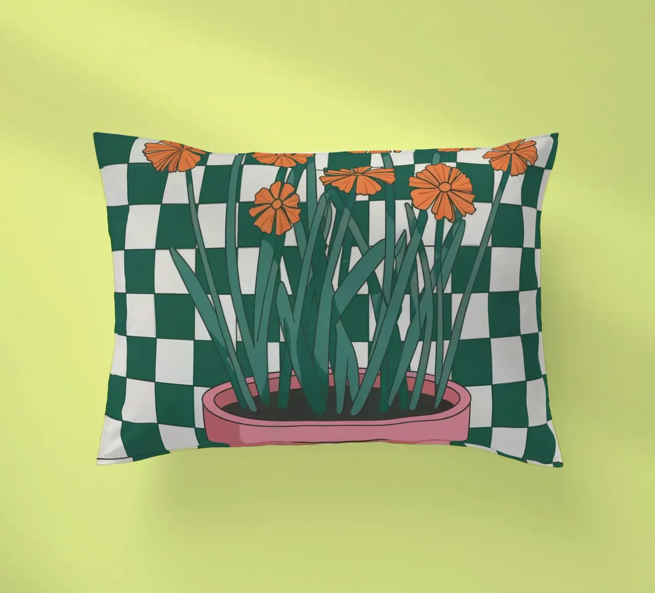 Fiore in vaso cuscino da logic