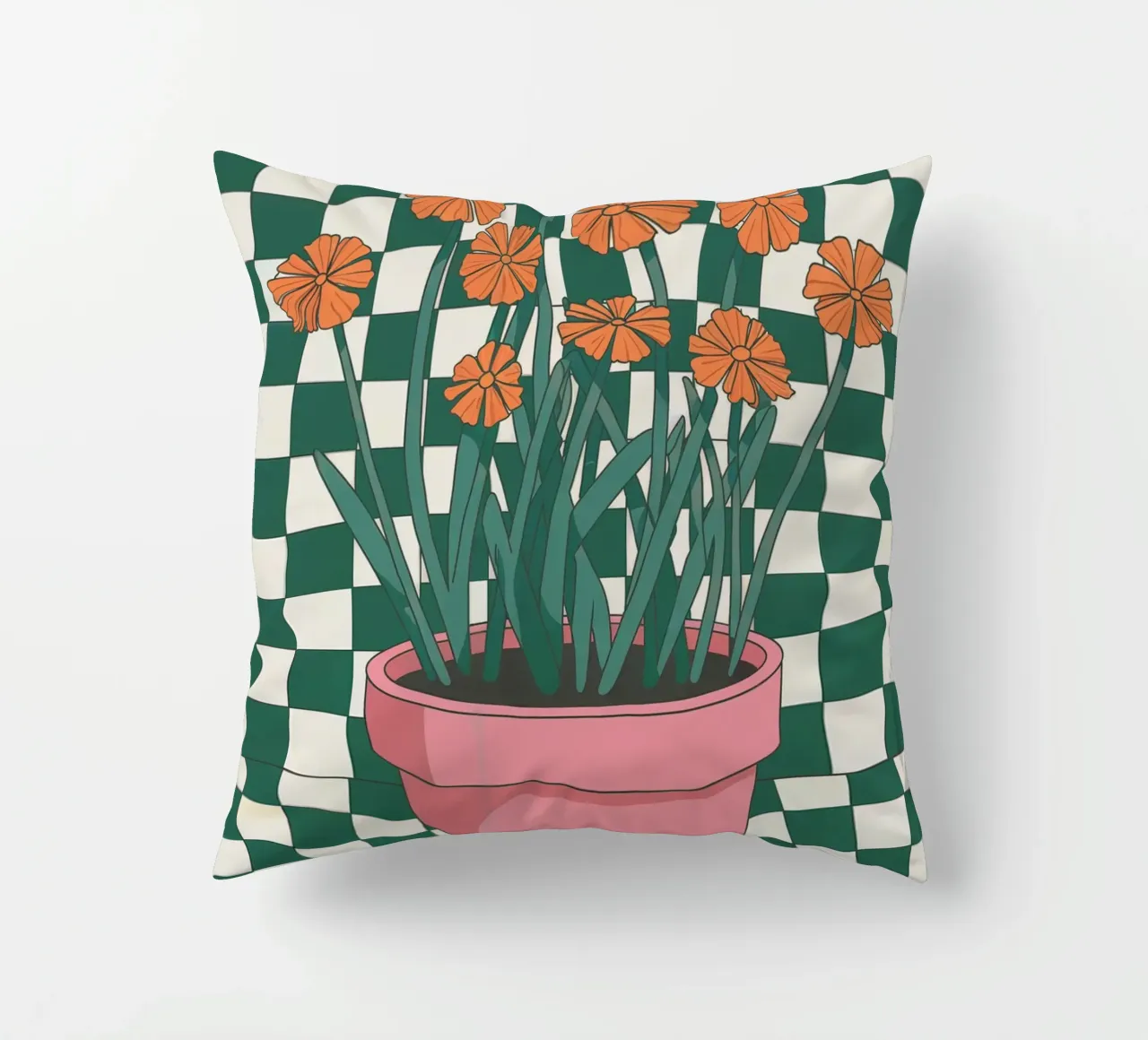 Fiore in vaso cuscino da logic
