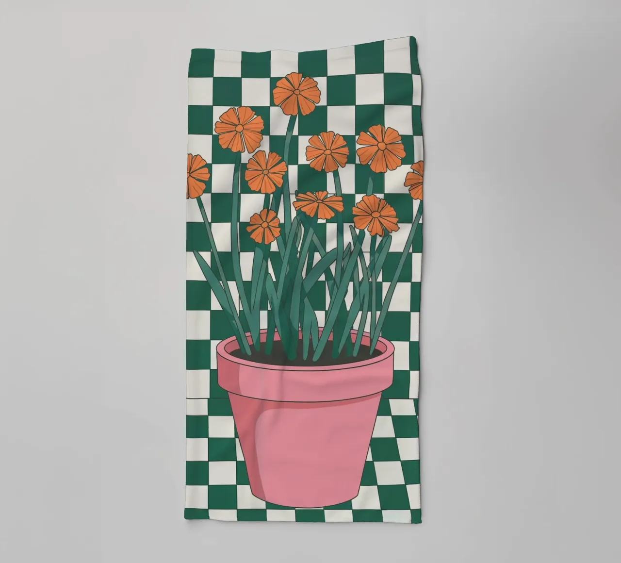 Fiore in vaso asciugamano da bagno da logic