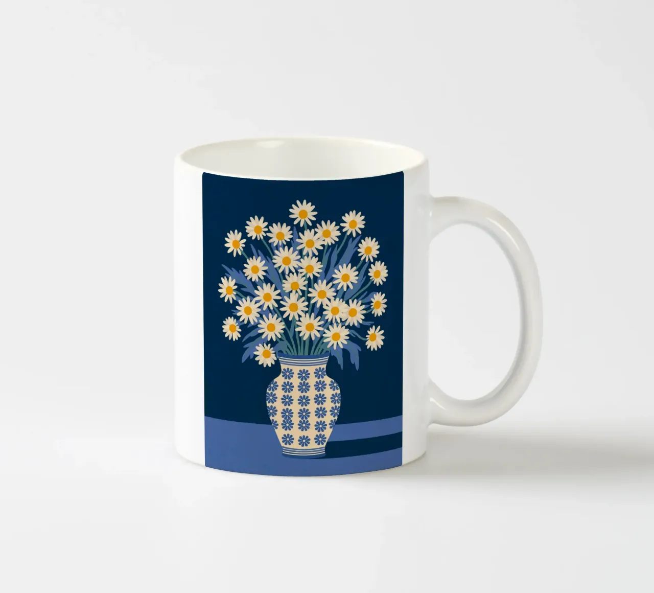 Margherite in un vaso tazza in ceramica da logic
