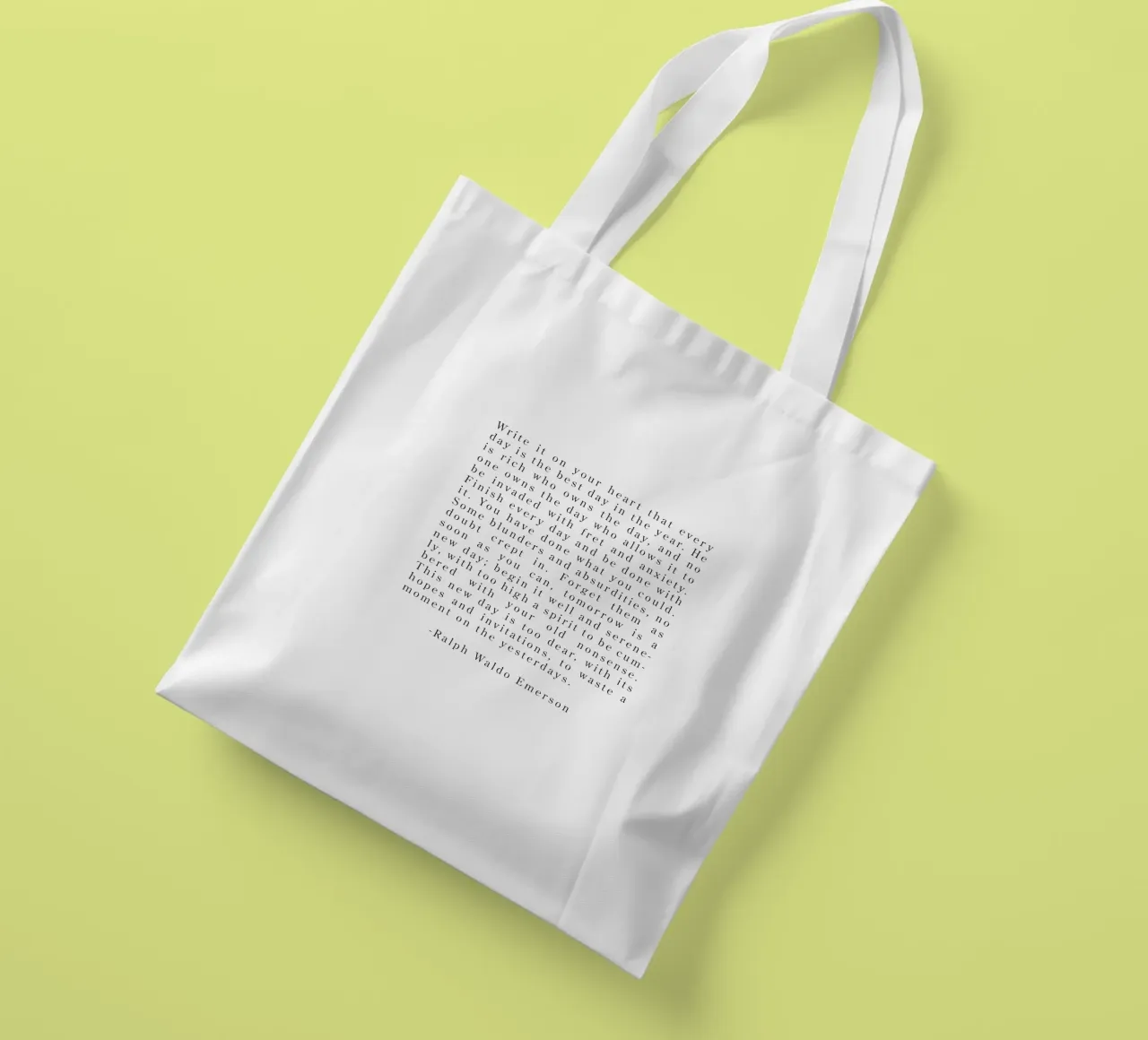 Écrivez-le sur votre cœur tous les jours - Citation de Ralph Waldo Emerson tote bag de Summer Soul Co. - Quotes