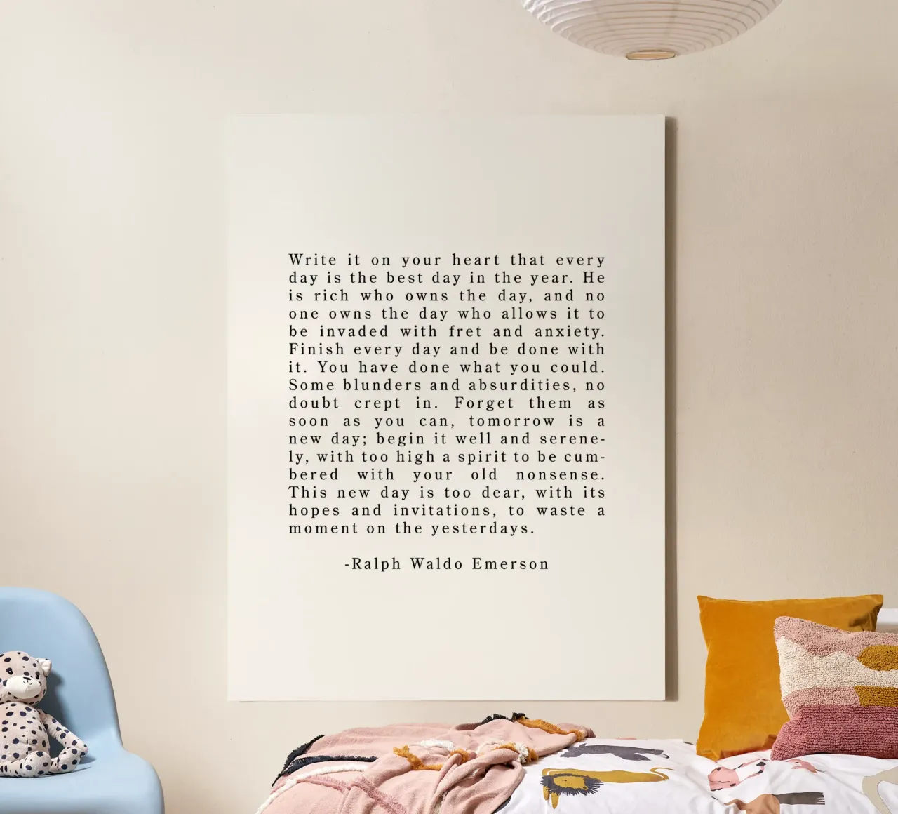 Write it on your heart everyday - Ralph Waldo Emerson quote canvas by Summer Soul Co. - Quotes