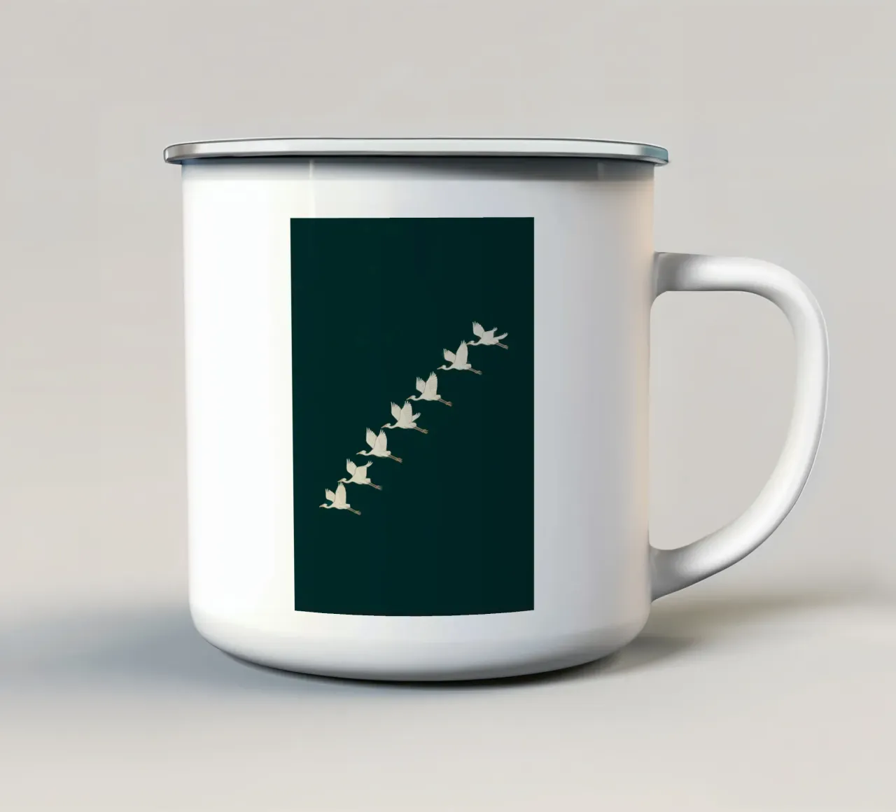 Stormo di cigni tazza in smalto da logic