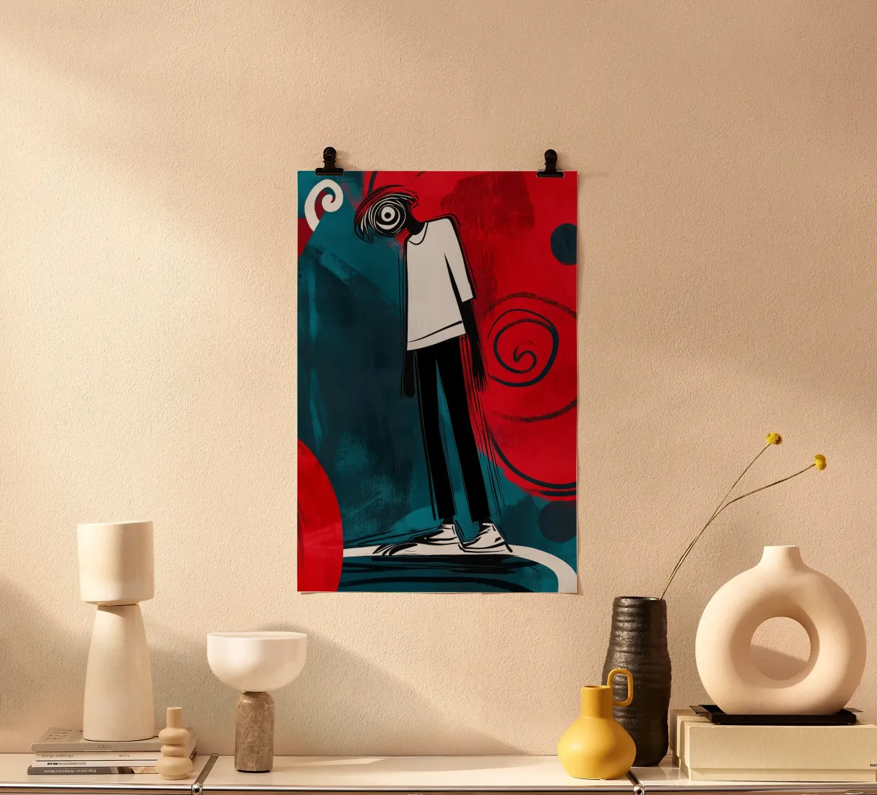 En la vorágine de los pensamientos poster con marco de aluminio de melipo-art