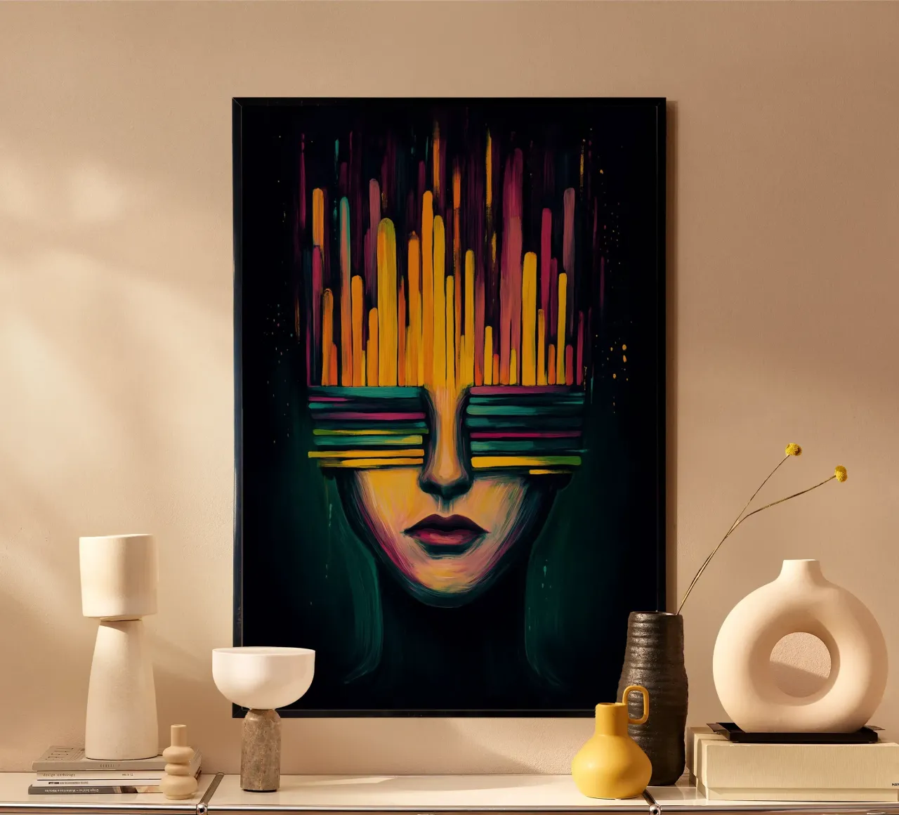 Visioni di luce e ombra poster con telaio in legno da melipo-art