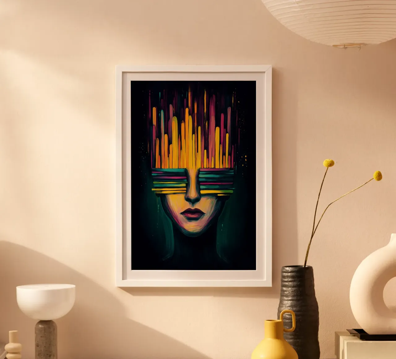 Visioni di luce e ombra poster con telaio in legno da melipo-art
