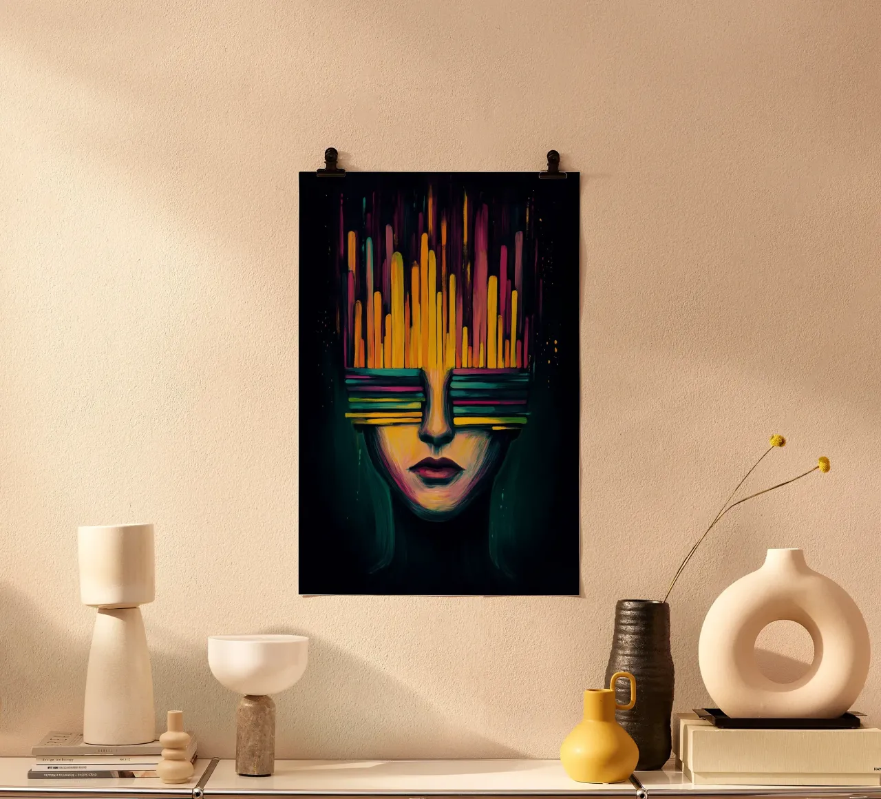 Visioni di luce e ombra poster con telaio in legno da melipo-art