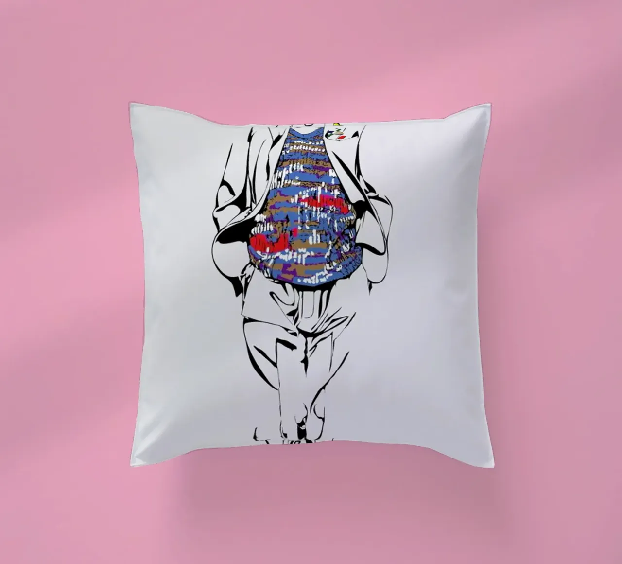 Man 1 decorative cushion by Marcell Naubert