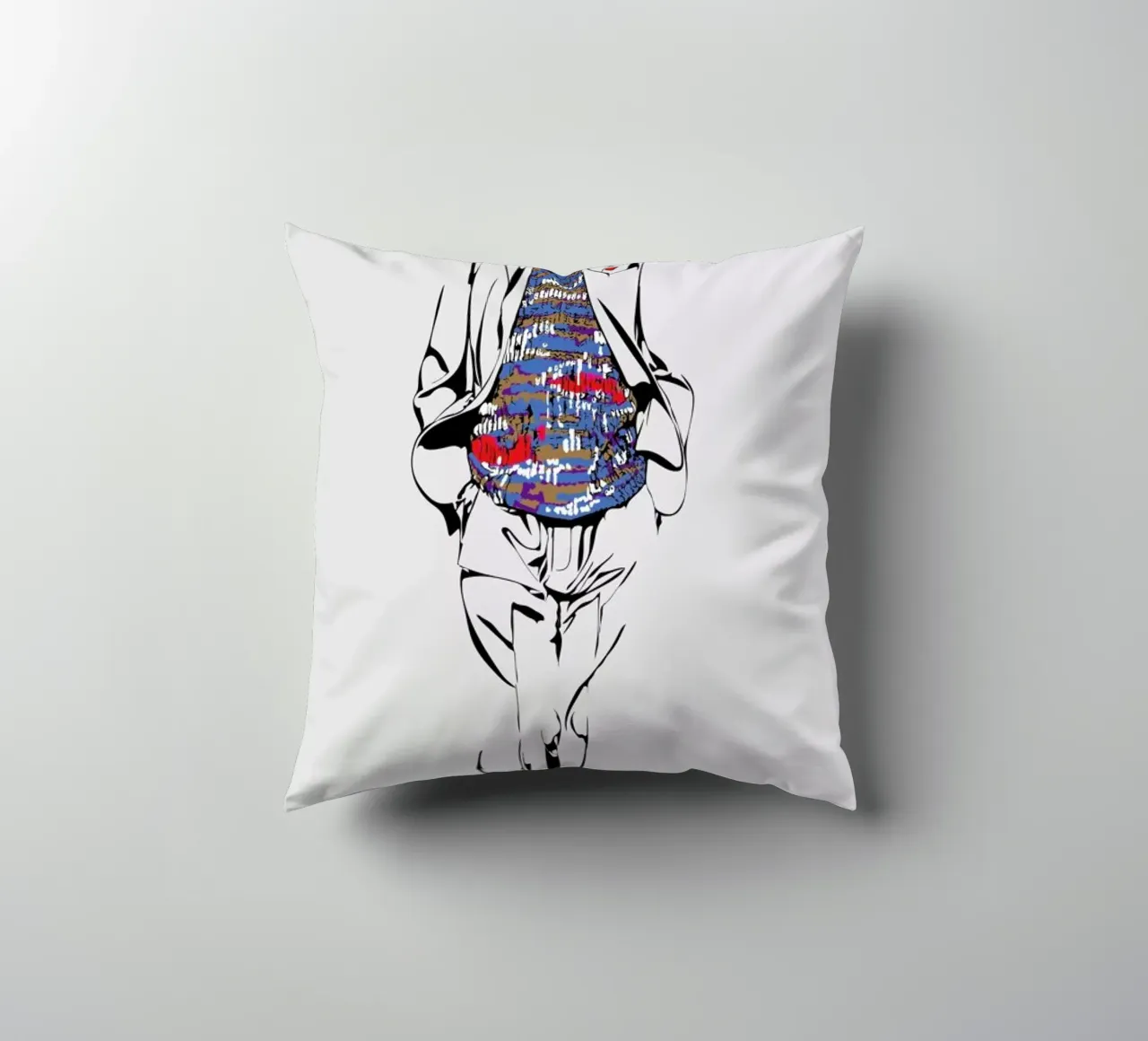 Man 1 decorative cushion by Marcell Naubert