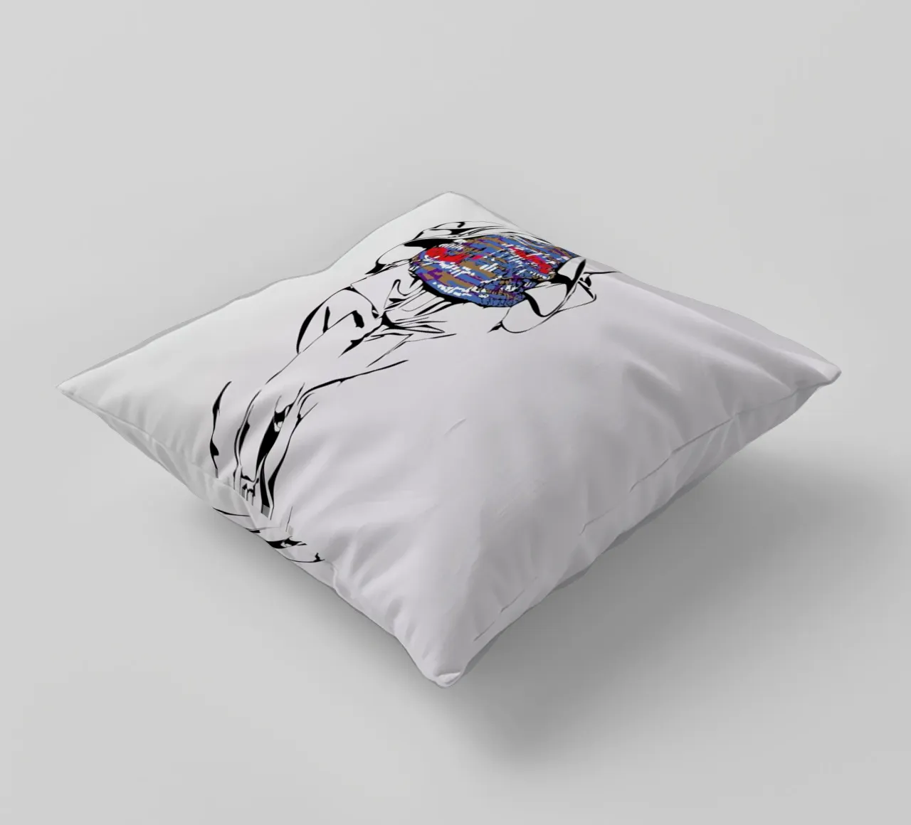 Man 1 decorative cushion by Marcell Naubert