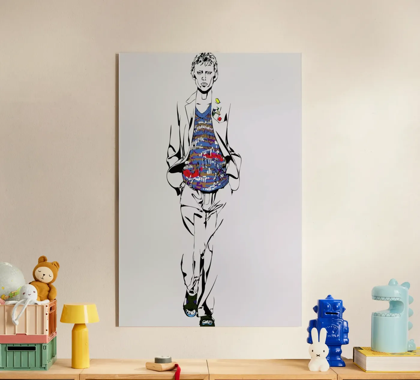 Man 1 acryl van Marcell Naubert