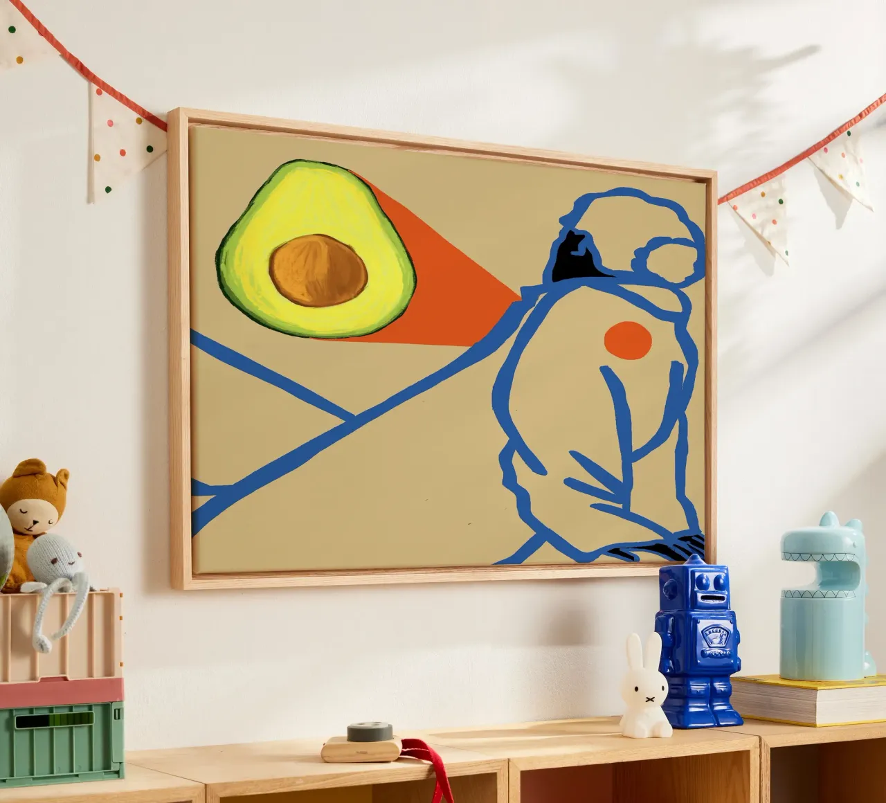 Das Avocadoherz Leinwand mit Schattenfugenrahmen von tainah negreiros