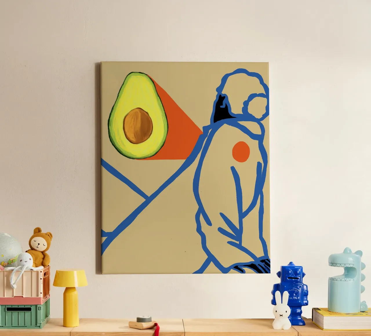 Das Avocadoherz Leinwand mit Schattenfugenrahmen von tainah negreiros