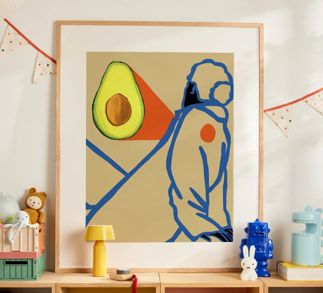 Il cuore dell'avocado poster con telaio in alluminio da tainah negreiros