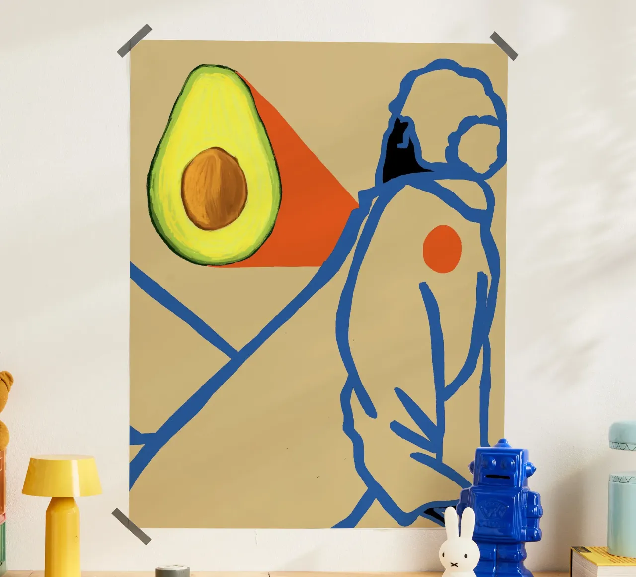 Il cuore dell'avocado poster con telaio in alluminio da tainah negreiros