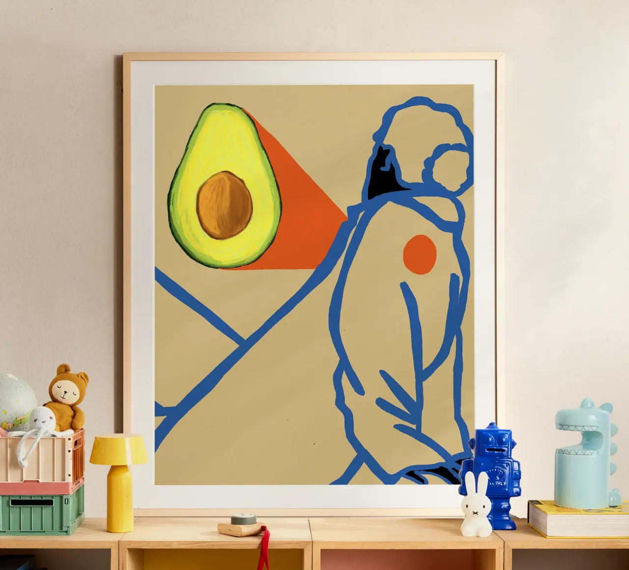 Il cuore dell'avocado poster con telaio in alluminio da tainah negreiros