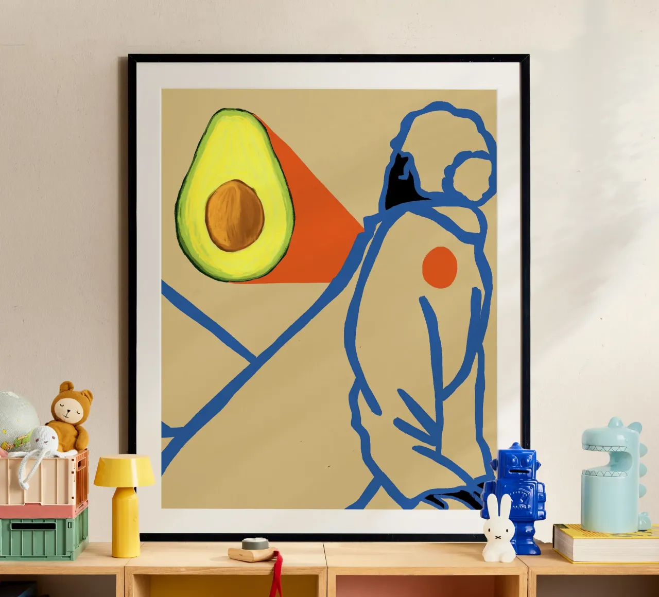 Il cuore dell'avocado poster con telaio in alluminio da tainah negreiros