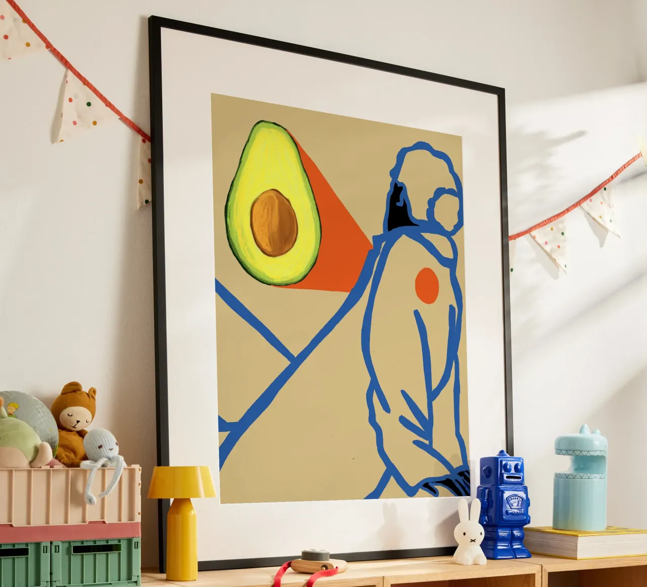 Il cuore dell'avocado poster con telaio in alluminio da tainah negreiros