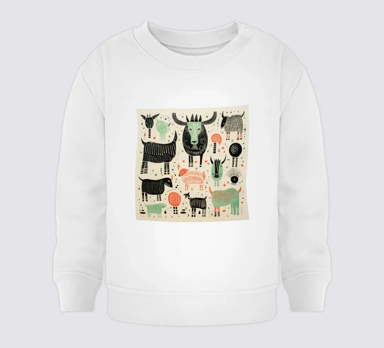 Yak verdi felpa neonato da Minimal Animal Art