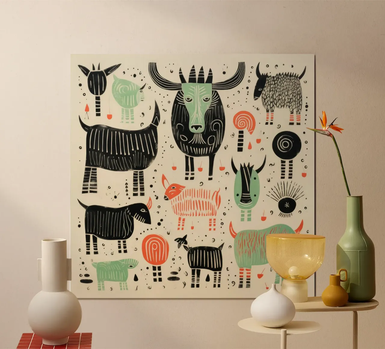 Yak verdi 2 carta hahnemühle da Minimal Animal Art