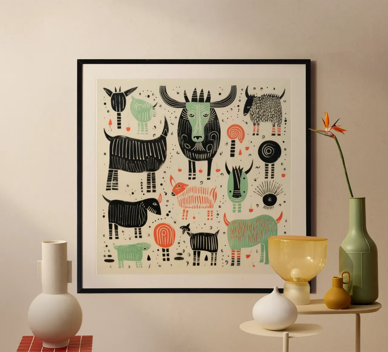 Yak verdi 2 carta hahnemühle da Minimal Animal Art