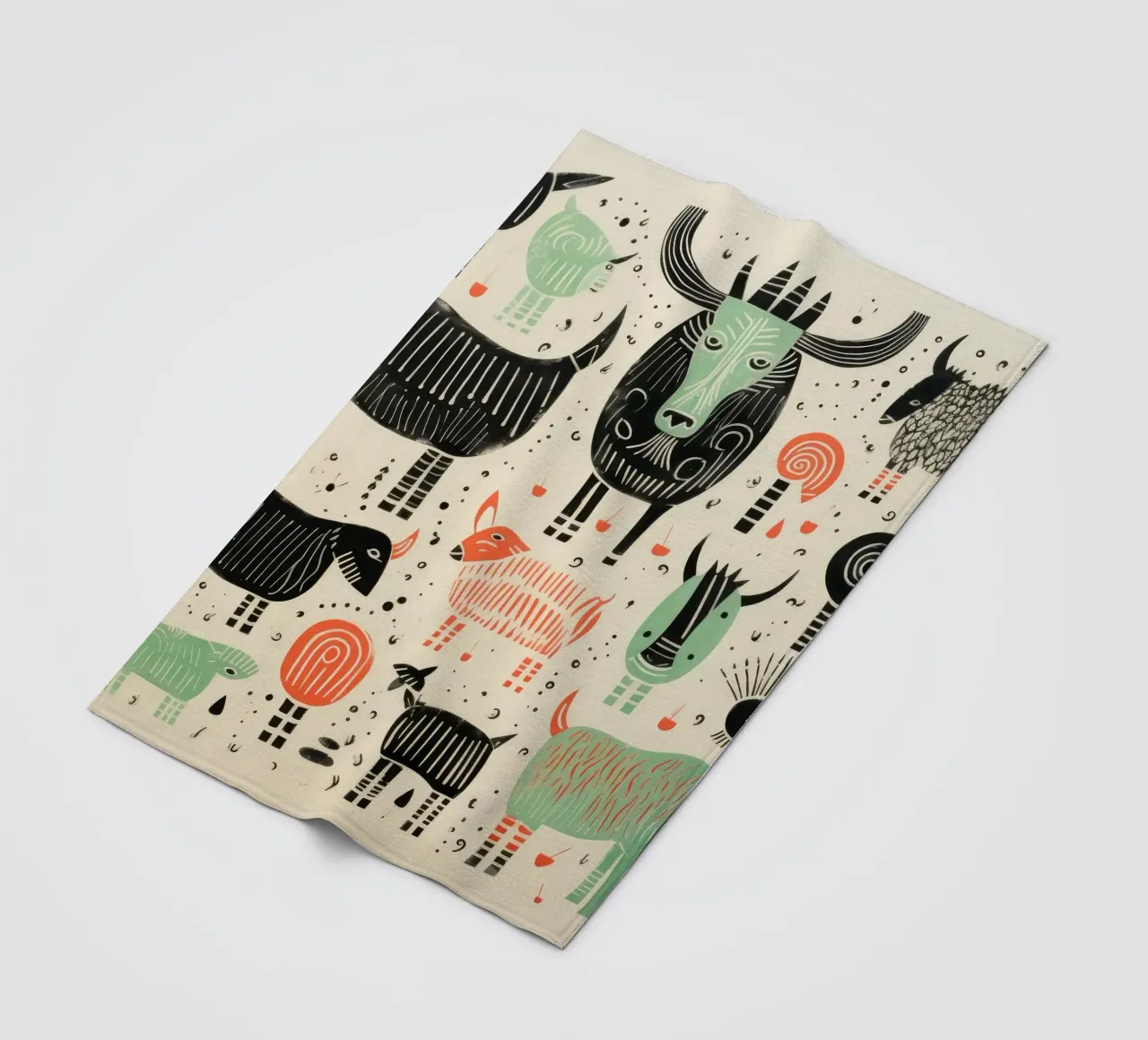 Yak verdi 2 coperta in pile da Minimal Animal Art