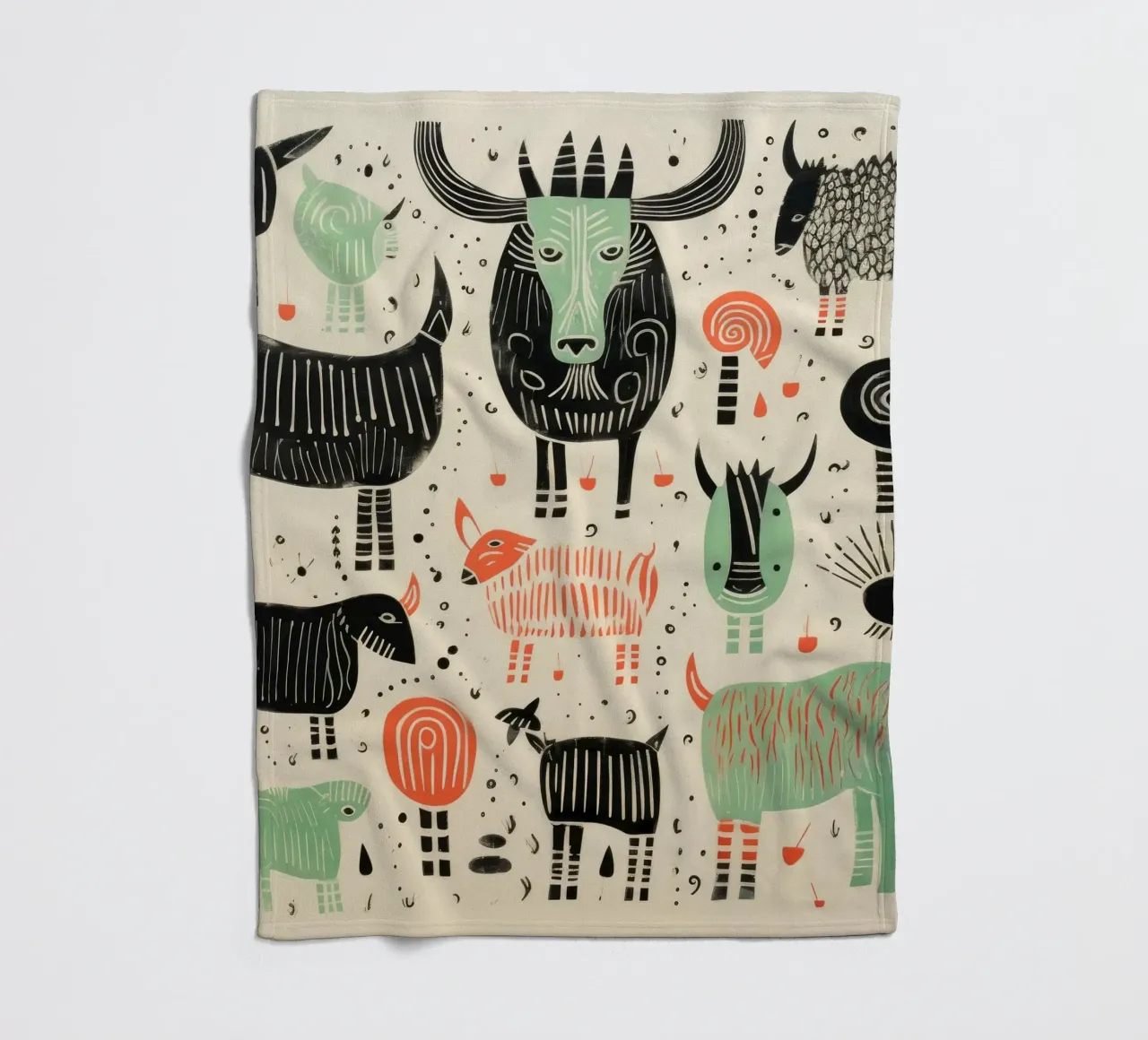 Yak verdi 2 coperta in pile da Minimal Animal Art