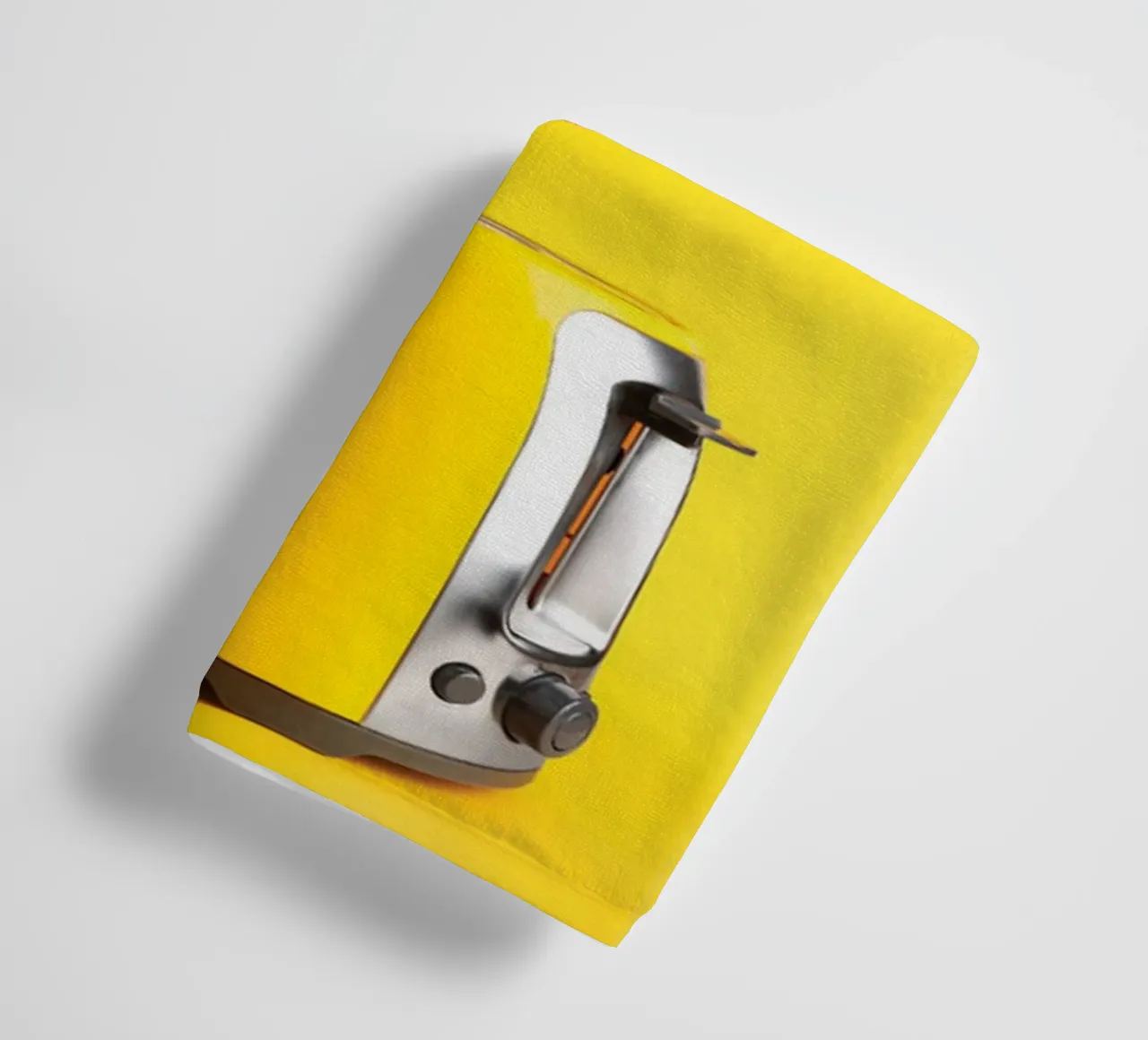 Slices of toasted bread with smiling faces towel by ramosashop