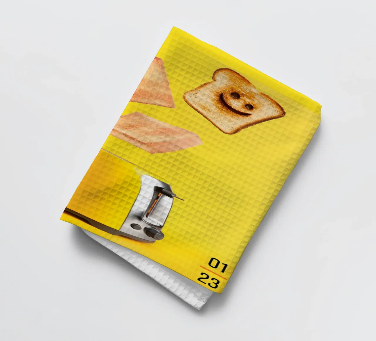 Slices of toasted bread with smiling faces torchon de ramosashop