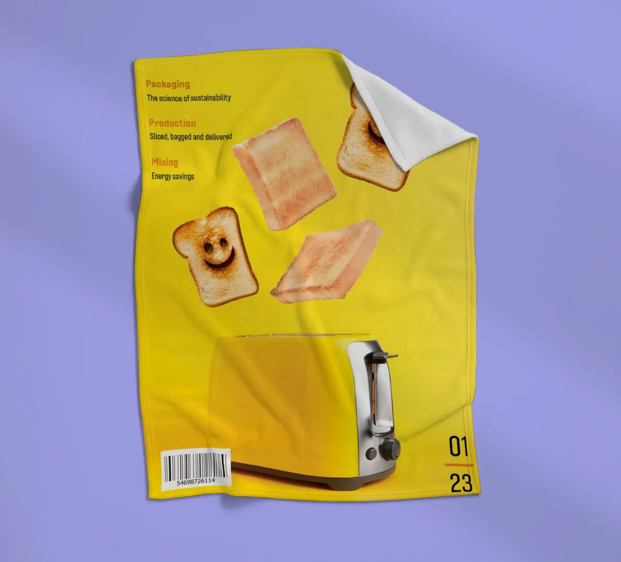 Slices of toasted bread with smiling faces coperta in pile da ramosashop