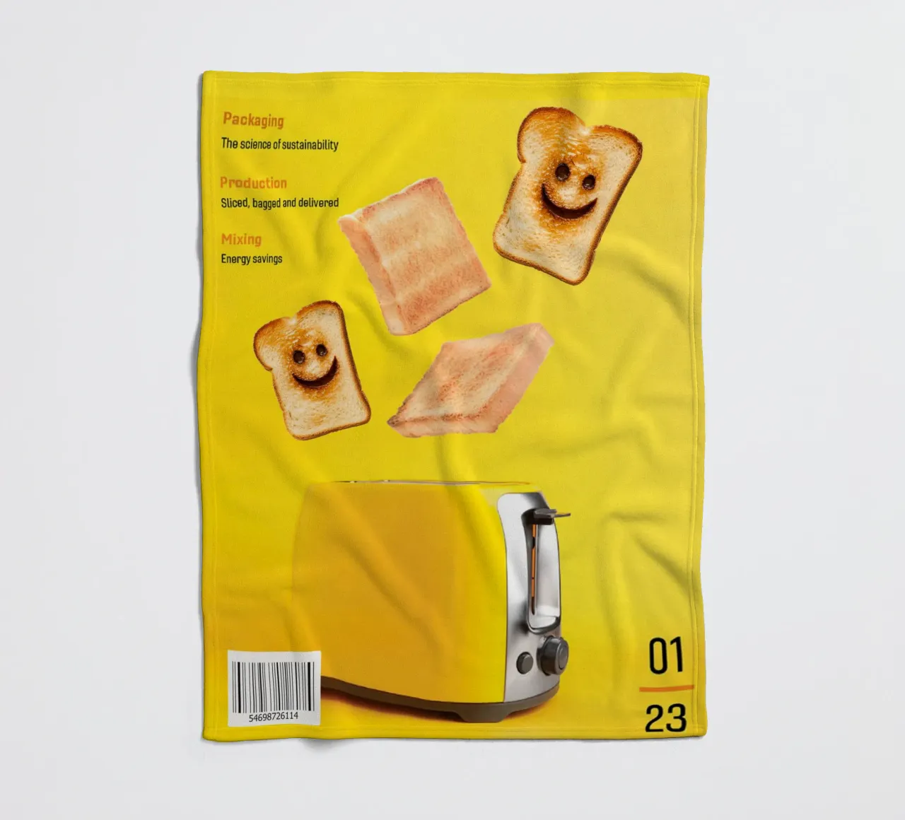 Slices of toasted bread with smiling faces coperta in pile da ramosashop