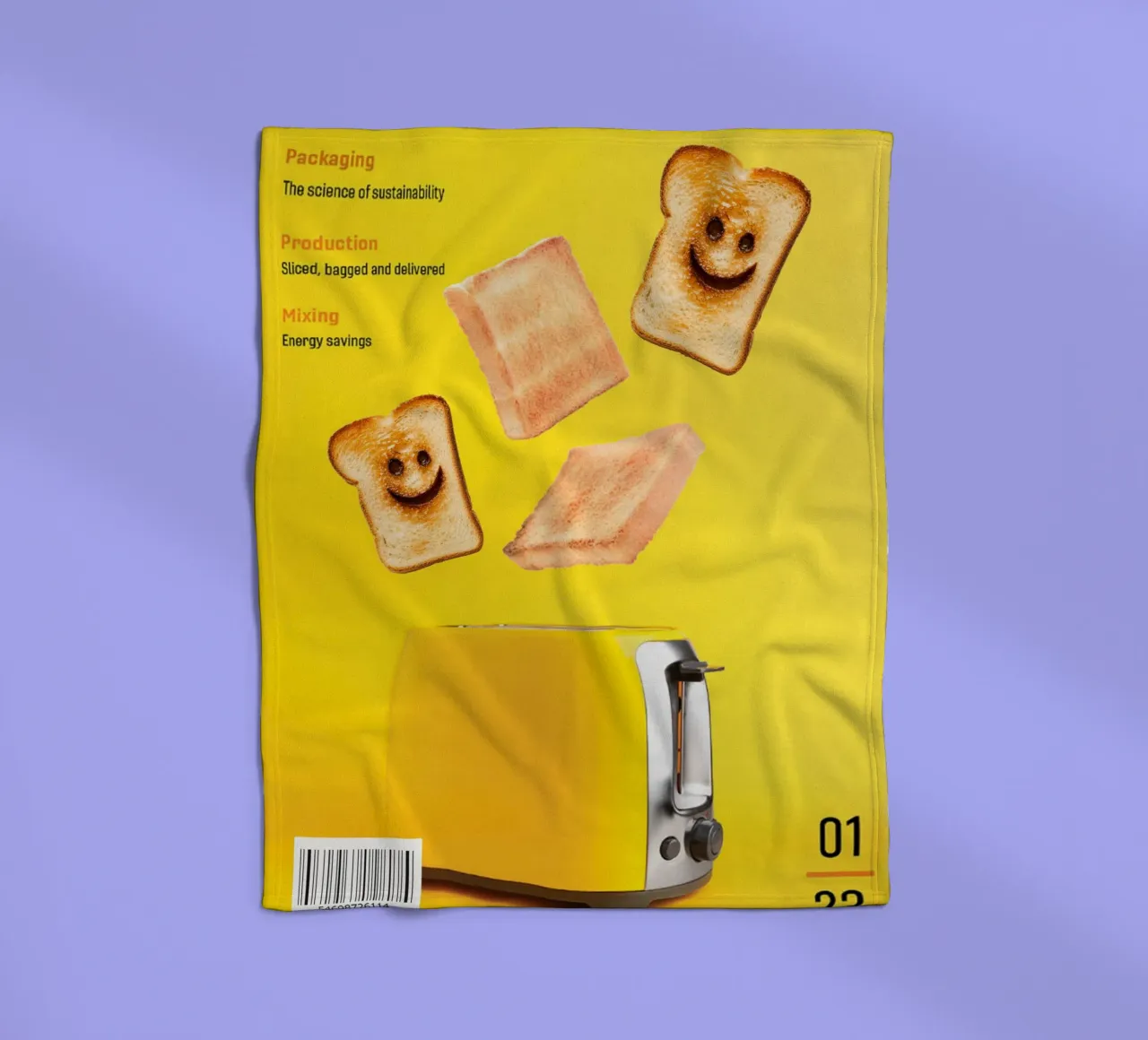 Slices of toasted bread with smiling faces coperta in pile da ramosashop