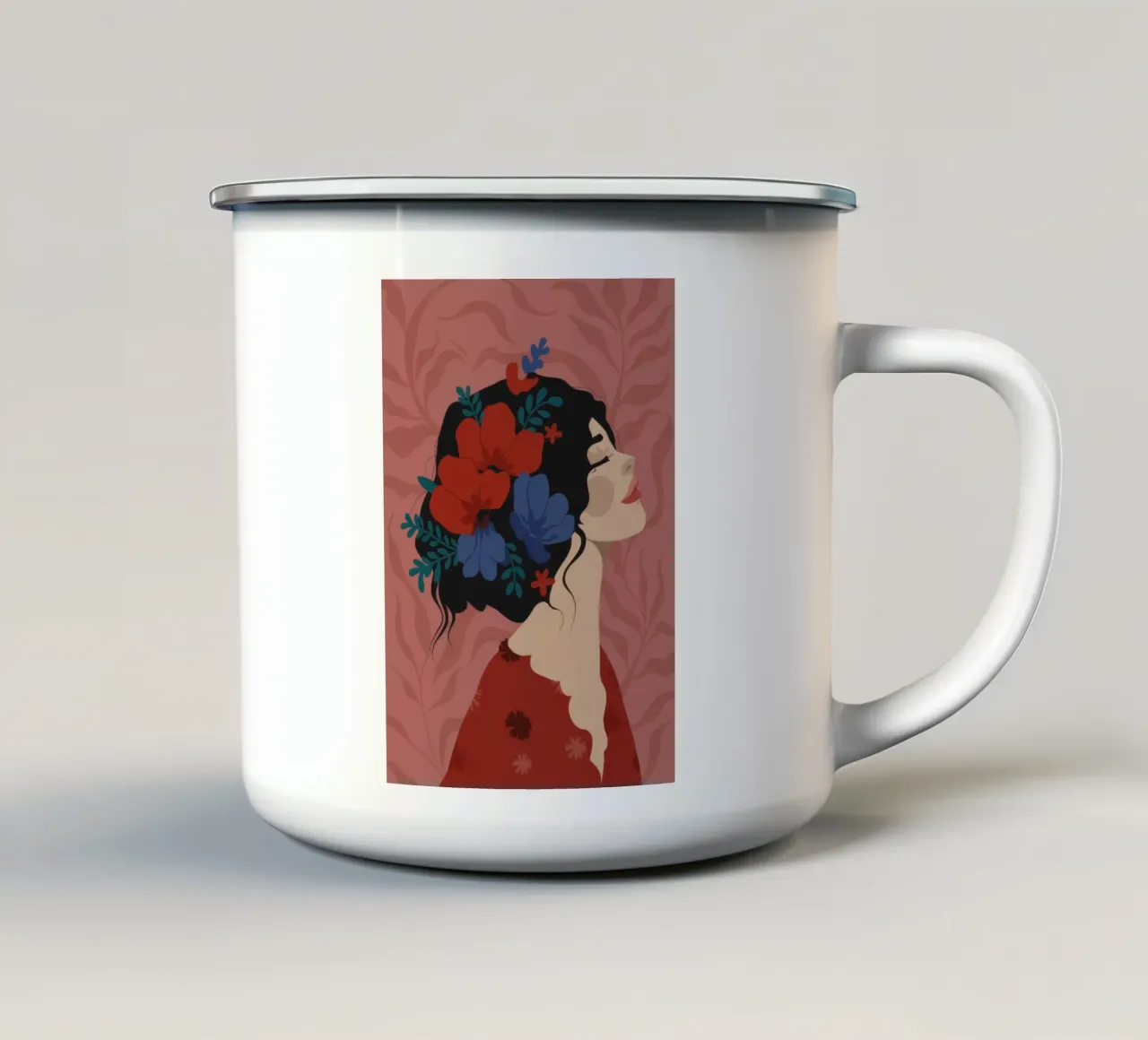 Pensieri in fiore tazza in smalto da Artie Shifa