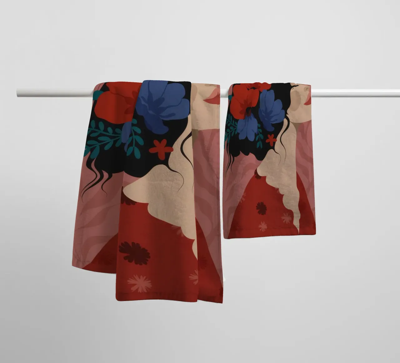 Pensieri in fiore asciugamano da bagno da Artie Shifa