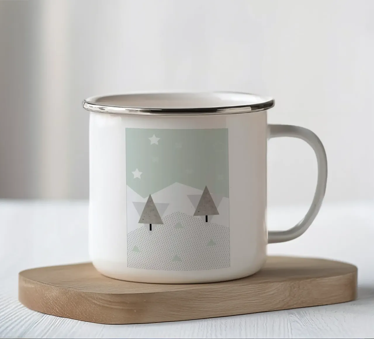 Winter Trees enamel mug by XOXO Arte