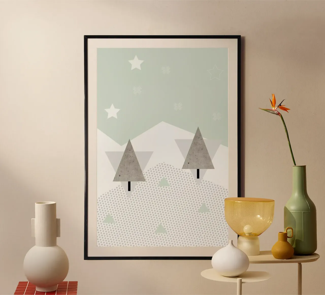 Winter Trees poster con telaio in alluminio da XOXO Arte