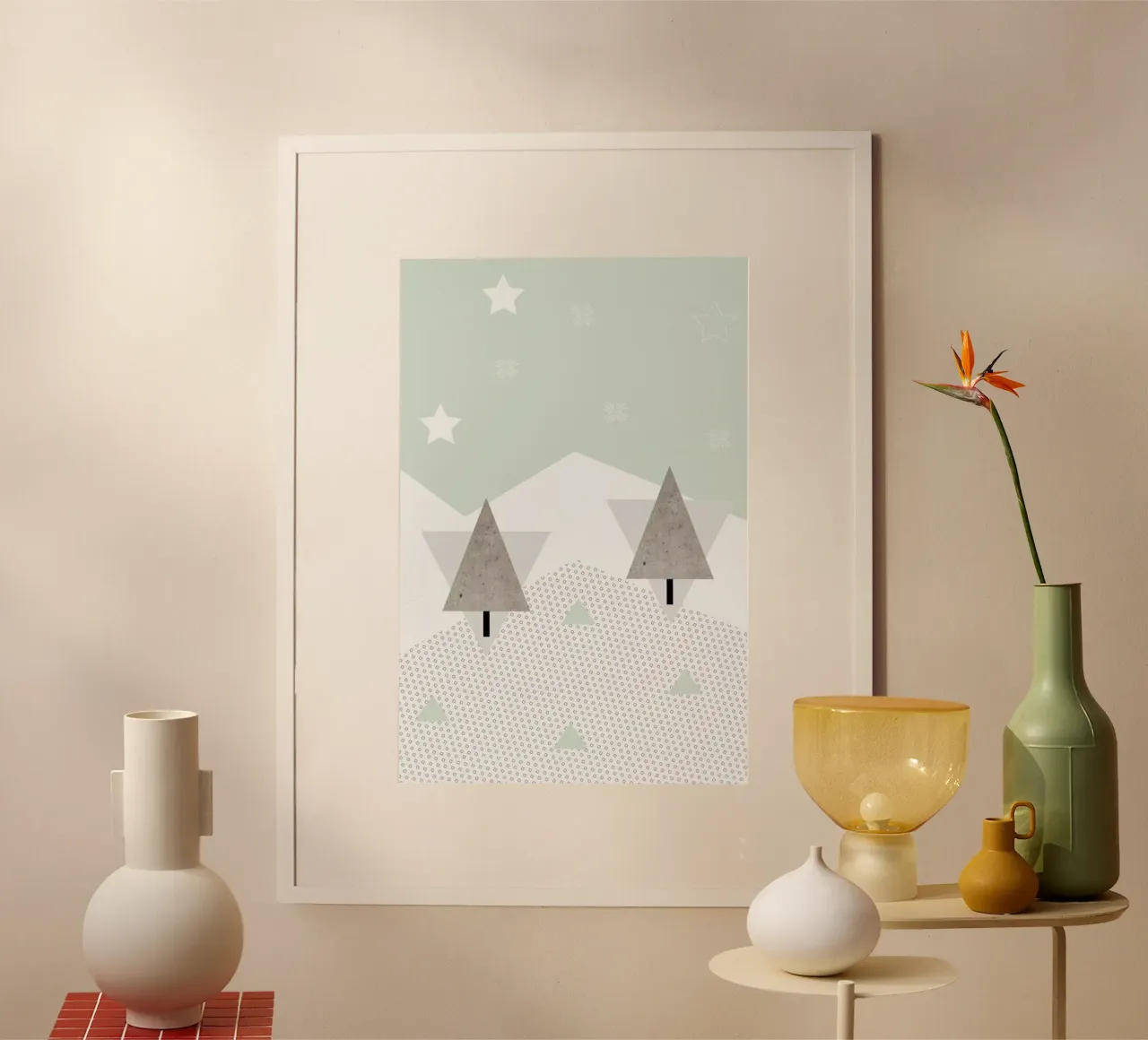 Winter Trees poster con telaio in alluminio da XOXO Arte