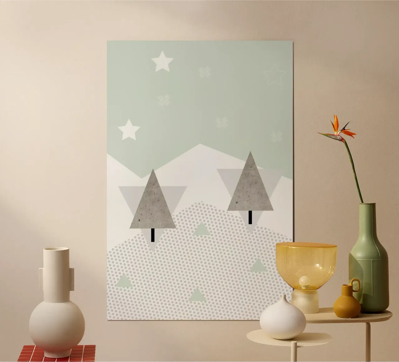 Winter Trees poster con telaio in alluminio da XOXO Arte