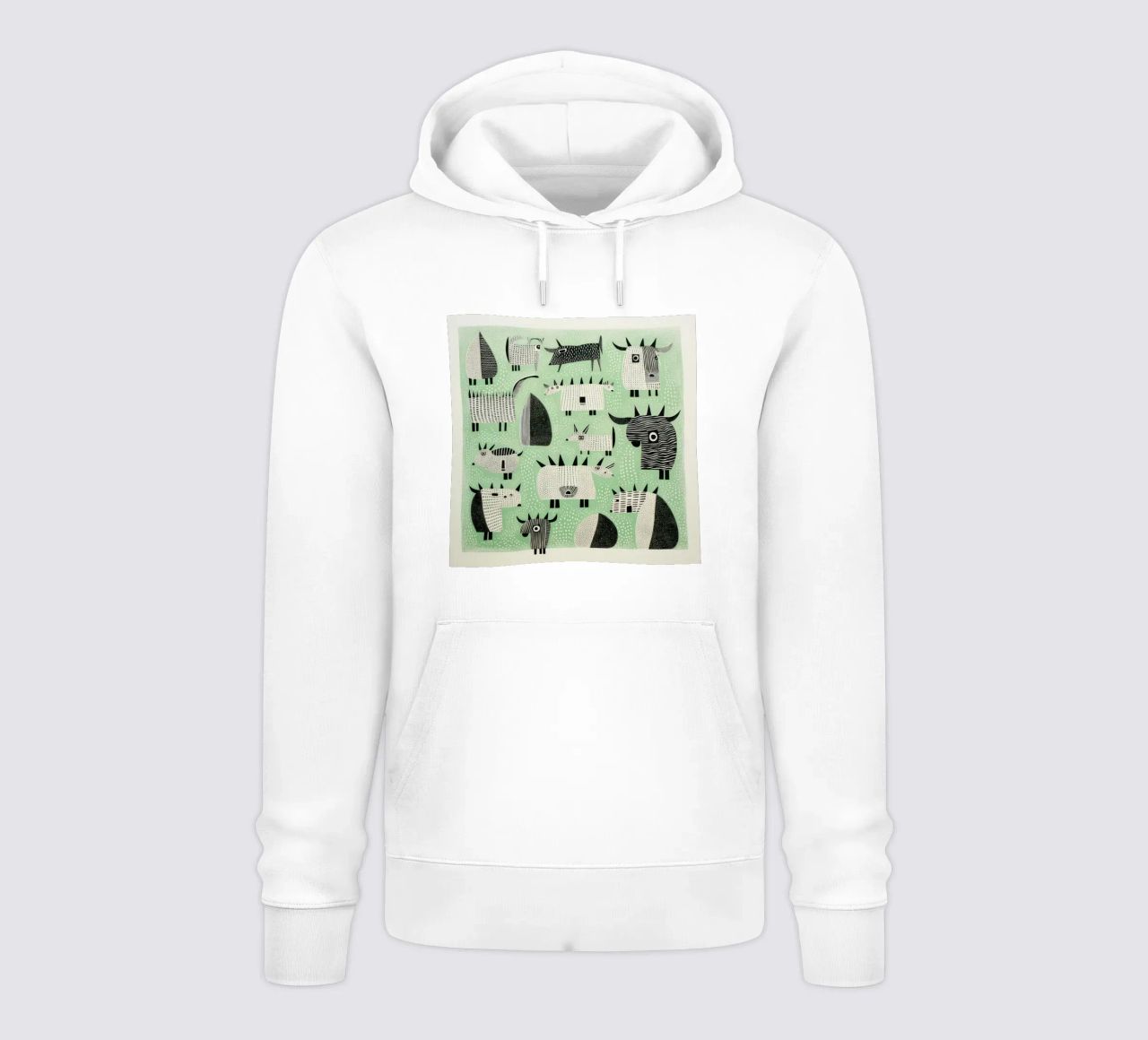 Yak verdi 3 felpa con cappuccio da Minimal Animal Art