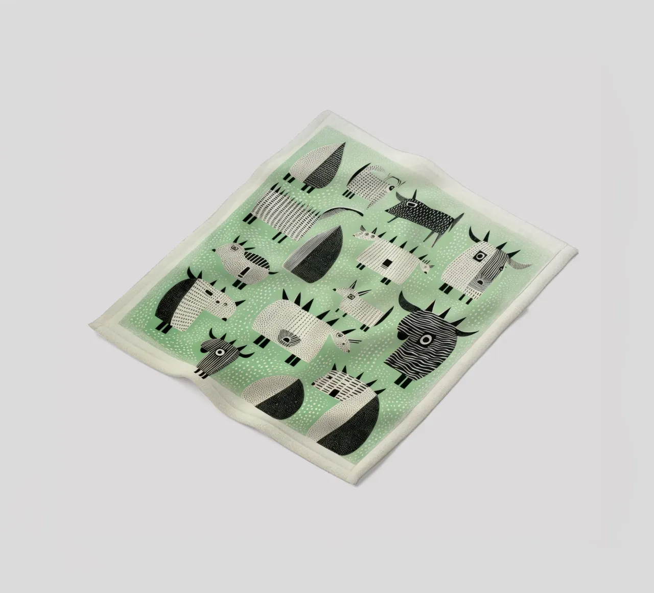 Yak verdi 3 coperta in pile da Minimal Animal Art